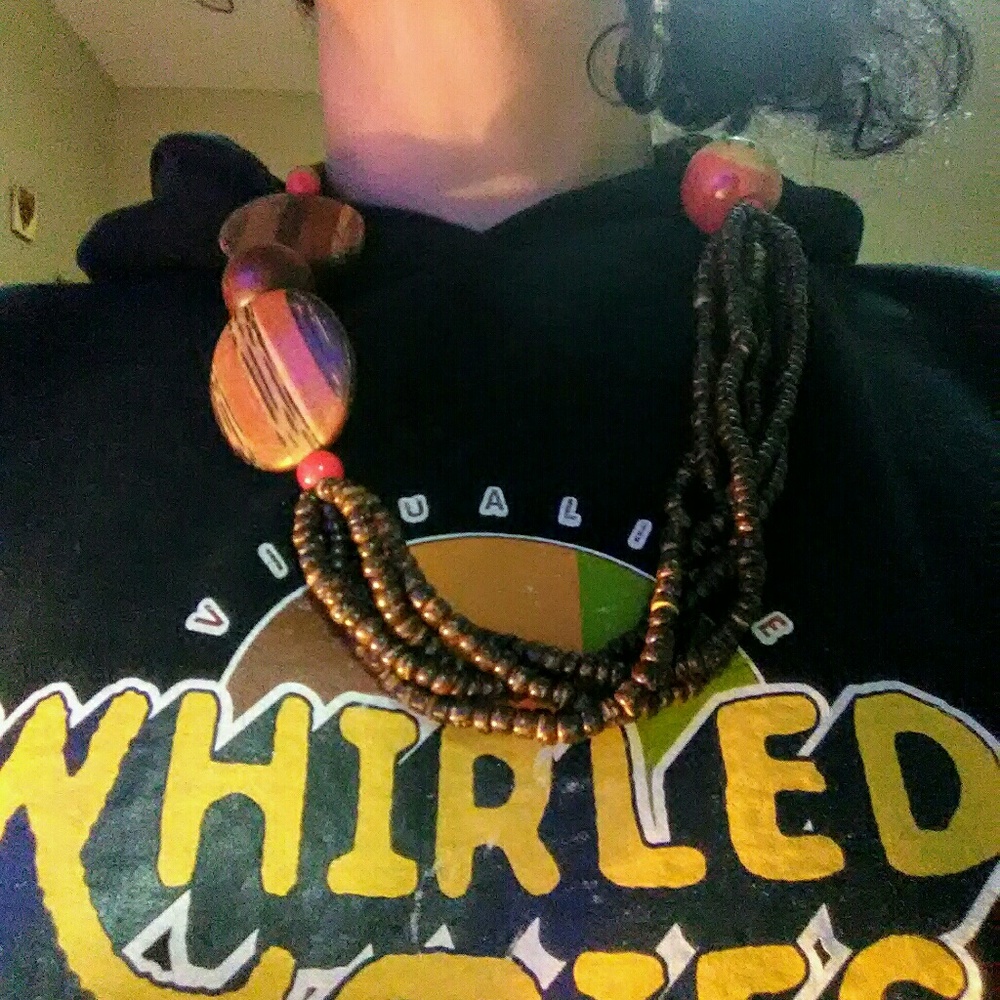 Vintage wood bead necklace